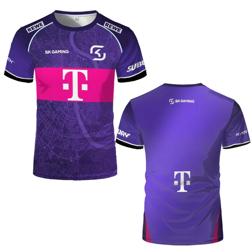 Esports Gaming Teams - SKゲーミング 2026スタイル eスポーツチームTシャツ、メンズカジュアルスポーツトップ、ゲーミングファン向け通気性のあるアウトドアトレーニングユニフォーム