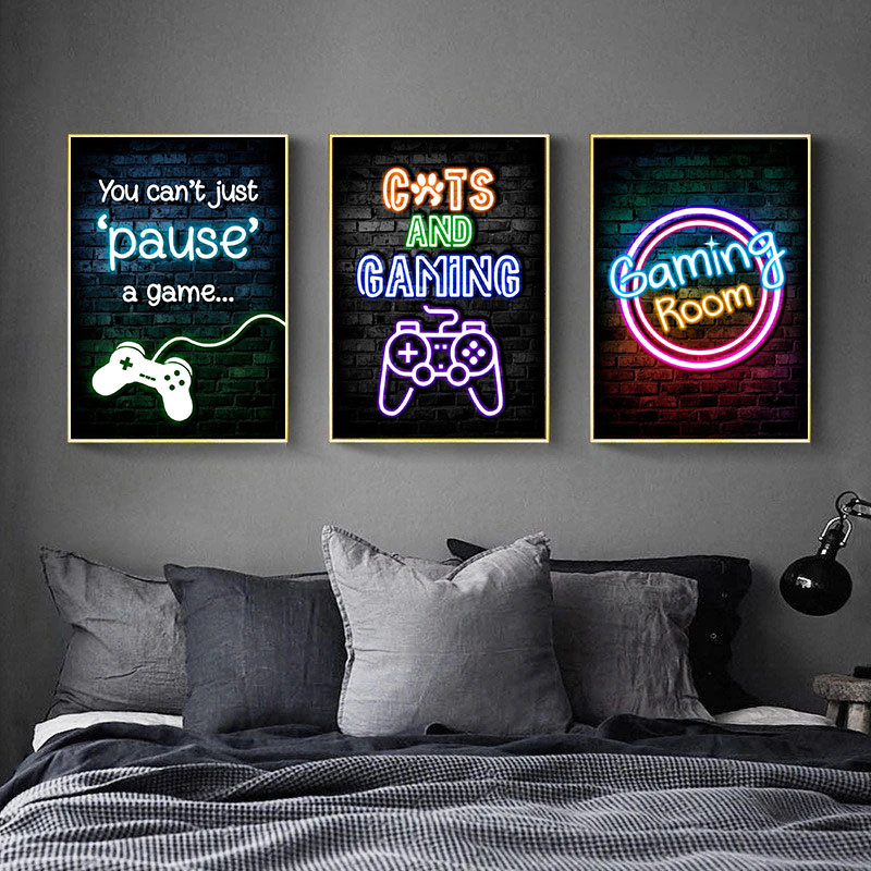 ゲーミングネオン「Eat Sleep Game Repeat - Esports Gaming Poster のレビューと価格