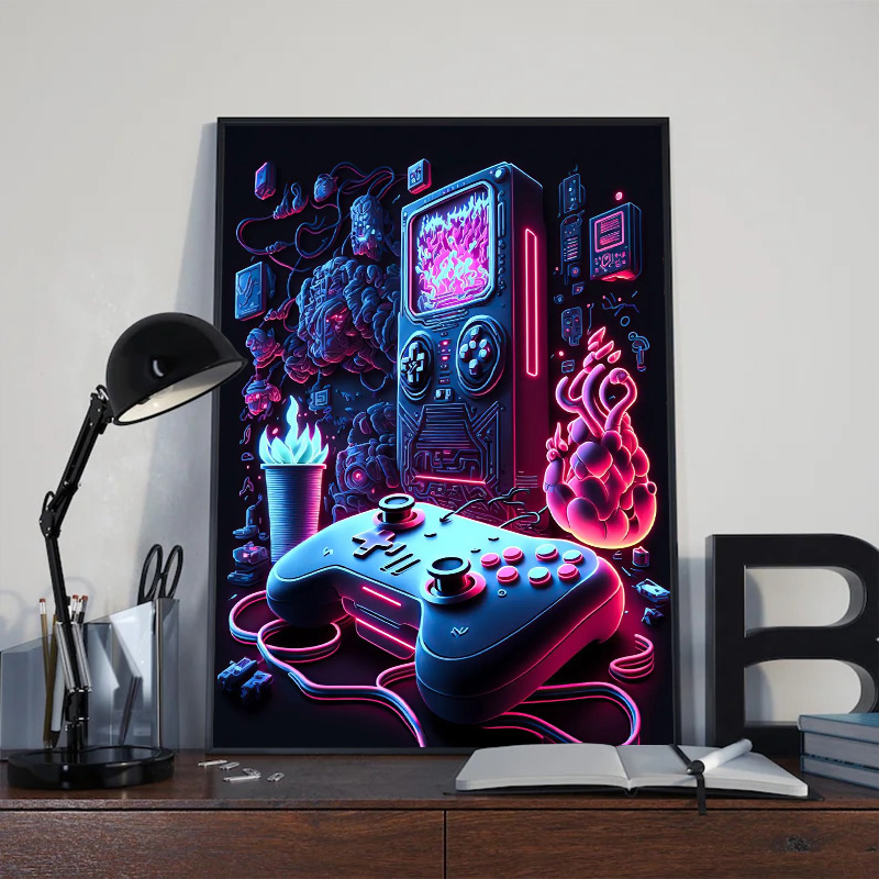 ネオンポップクールゲームの壁アート,キャンバスの絵,カラフル - Esports Gaming Poster のレビューと価格