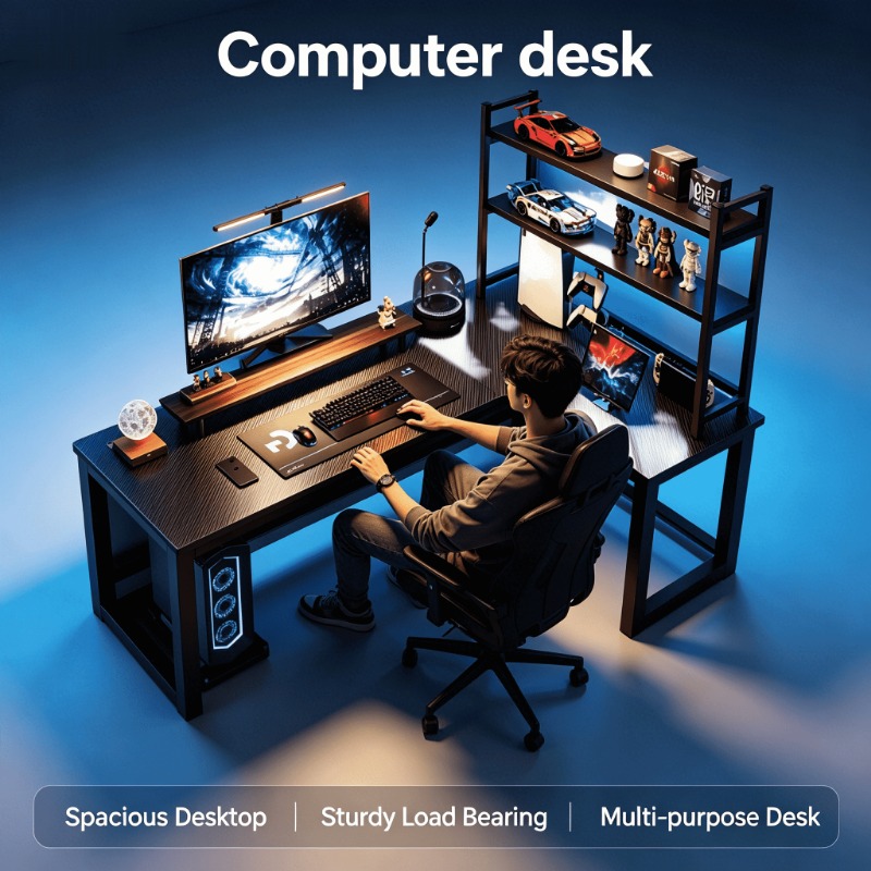 高さ調節可能なL字型コーナーコンピューターゲーミングデスク、 - Esports Gaming Table のレビューと価格